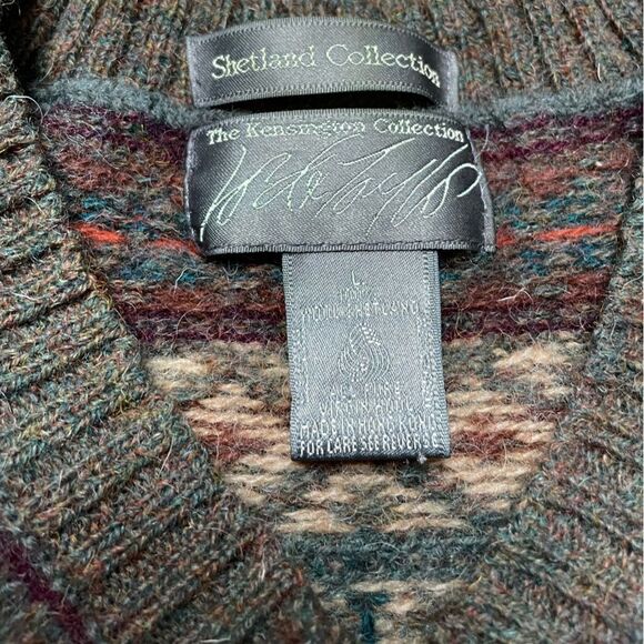 LORD AND TAYLOR Shetland Kensington Collection Wool Sweater Size Large - Picture 7 of 8